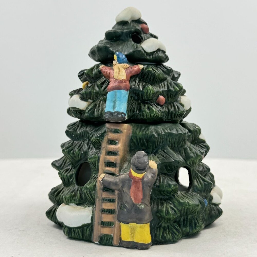 Vintage Dayton Hudson Christmas Tree Potpourri Pot Ladder Climbers Ceramic 5"